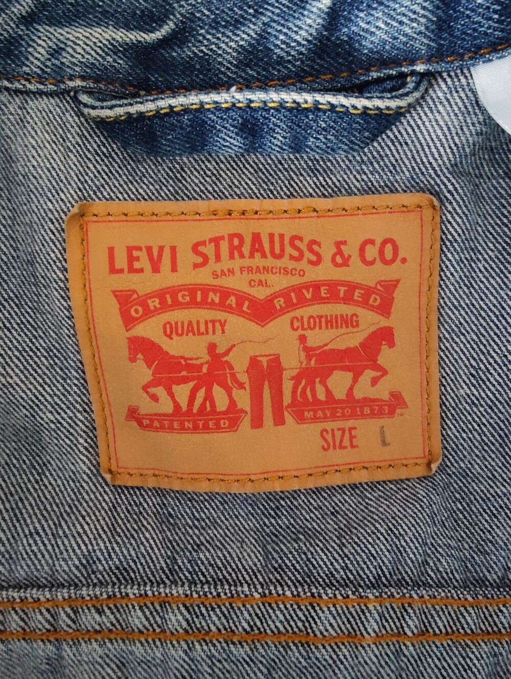 Levi's Trucker Blue Cotton Denim Vest, Size L - Picture 2 of 13